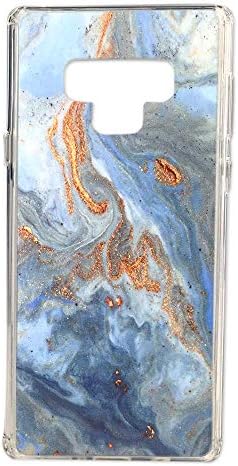 Galaxy Note 9 Case, Clear Case with Design Golden Beach with Blue Sea Wave Pattern Print Anti Scratch Bumper Protective Case for The Samsung Galaxy Note 9 Silicone Cover (Oil Paiting)
