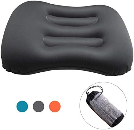 Wishesport Camping Pillows, Ultralight Inflatable Soft Flock with Head and Neck Support for Travel Hiking Outdoor Backpacking