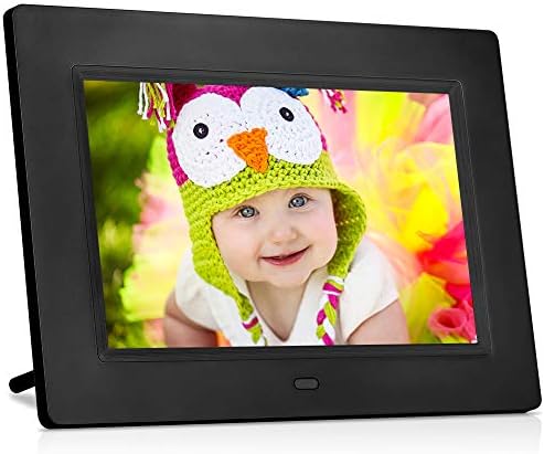 MRQ 7 Inch Digital Photo Frame Full HD IPS Display 180° View Angle Electronic Picture Video Player with MP3, E-Book, Calendar, Alarm, Remote Control, Support External USB and SD Card