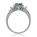 Silvershake 1.5ct. Genuine London Blue Topaz White Gold Plated 925 Sterling Silver Engagement Ring