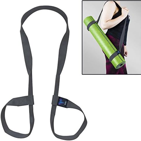 NJ·SJ 2 in 1 Adjustable Yoga Mat Strap Sling &amp; Fitness Stretching Strap,Durable Cotton/Polyester Canvas Strap,Come with (Mat not included,71")