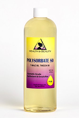 Polysorbate 80 T-MAZ 80 Tween 80 Solubilizer Surfactant & Emulsifier 100% Pure 16 oz