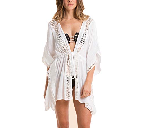 MUJUZE Women Perspective Stripe Print Tassel Swimsuit Cover Up Dress Kaftan Bikini Swimwear Cover Ups