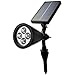 GardenHOME Outdoor Garden LED Solar Powered Spotlight Landscape Lighting Security Night Lights - Waterproof, 180° Angle Adjustable