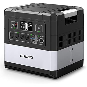 UPS Power Station, SUAOKI G1000 Portable Power Supply 1183Wh Silent Gas Free Generator LiFePO4 Battery Pack with 1000W (2000W Surge) AC Inverter, 60W Power Delivery USB C for Camping CPAP Power Outage