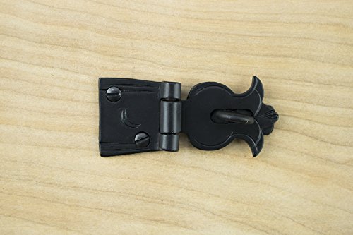 2 Pack Hasp 2.75" For Trunks or Chests Rustic Hammered Iron Black Finish Hand Crafted Borderland Rustic Hardware