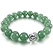 INBLUE Women,Men's 10mm Energy Bracelet Link Wrist Energy Stone Simulated Buddha Mala Bead