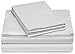 Amazon Brand – Pinzon 400-Thread-Count Hemstitch Egyptian Cotton Sheet Set - Full, Light Grey