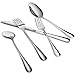 Silverware Set,MCIRCO 45 Pcs Flatware Set Serve for 8 Stainless Steel Forks Spoons Knives Set, Mirror Polished Cutlery Flatware Set with Large Serving Set