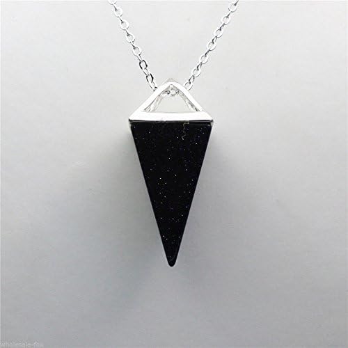New Elegant Gift Natural Quartz Crystal Healing Chakra Gemstone Pendant Chain Reiki Necklace Jewelry Making Charms Blue Sandstone