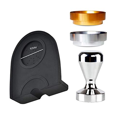 CCHAO 1 Set Kaffee-Tamper-Set, 51 mm, Silikongummi und 2 Aluminium-Dosierringe (Farbe: wie abgebildet) – Bild 3