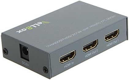 VeLLBox 1X2 HDMI Splitter(Version 2.0), with 4Kx2K@60Hz (600MHz) Full 3D/HD 1080P, 1 In 2 Out, 2 port HDMI Splitter, V2.0 One Input To Two Outputs, 5V/2A International Power Adapter