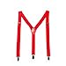 Star Suspenders Men's Pure Color Suspenders with Clip, Red, 40''