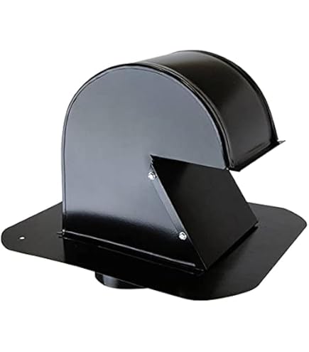 InOvate DryerJack Low Profile Roof Vent – Brown, With Roof Neck, Galvalume Construction, Curved Damper, Bird/Rodent Proof, Easy Clean