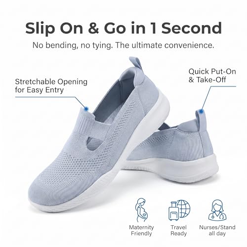 konhill Breathable Women's Slip-On Shoes – Lightweight Mesh Sports Shoes for Summer with Flexible Sole