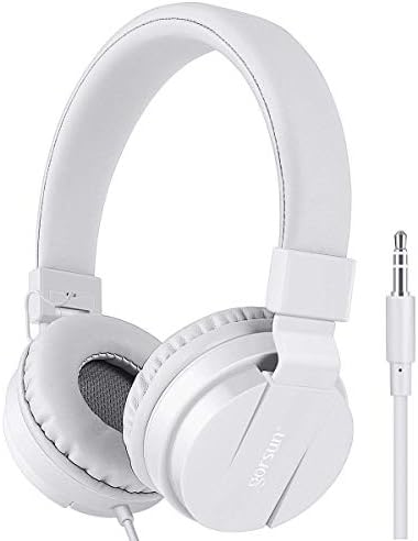 Kemier Gorsun ヘッドホン 子供向け かわいい 折りたたみ式 有線 ヘッドセット ワイヤレス ヘッドフォン キッズ用 密閉型 Ipad Ipod Iphone タブレット ラップトップ Androidスマートフォン Pcコンピュータに適用 ホワイト