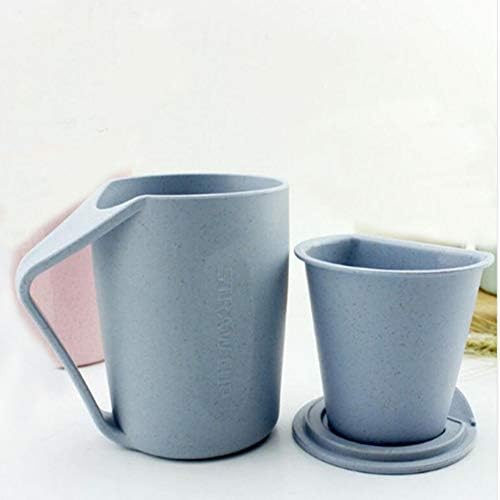 FUXIAOCHEN The Wheat Straw Milk Tea Cup Creative Couple Tea Cup Green Wash Gargle Cup Of Wheat, Blue