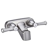Dura Faucet Tub and Shower Faucet Valve Diverter for RV - for Recreational Vehicle, Motorhome, Travel Trailer, Camper, Fifth (5th) Wheel, Towable (Brushed Satin Nickel)