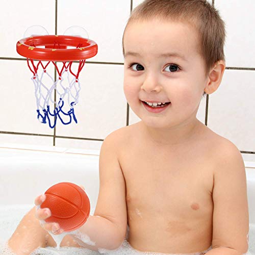 ZHENDUO Fun Bath Basketball Hoop & Balls Playset for Little Baby Bath