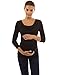 PattyBoutik Mama 2in1 Style 3/4 Sleeve Nursing Maternity Tunic (Black M)