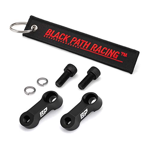 Black Path - Fits Suzuki Mirror Extenders V-Storm + DR-Z + Bandit + GS500 + Marauder + Burgman + SFV650 + SV650 10mm Threaded Mirrors Motorcycle Risers 1.5" Up + 2" Out (Black) T6 Billet