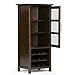 SIMPLIHOME Avalon 12-Bottle SOLID WOOD 22 Inch Wide Contemporary High Storage Wine Rack Cabinet in Dark Tobacco Brown, For the Living Room, Dining Room and Kitchen
