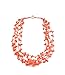 Salmon Coral Multi Strand Chips Necklace with Mother of Pearl Toggle Clasp