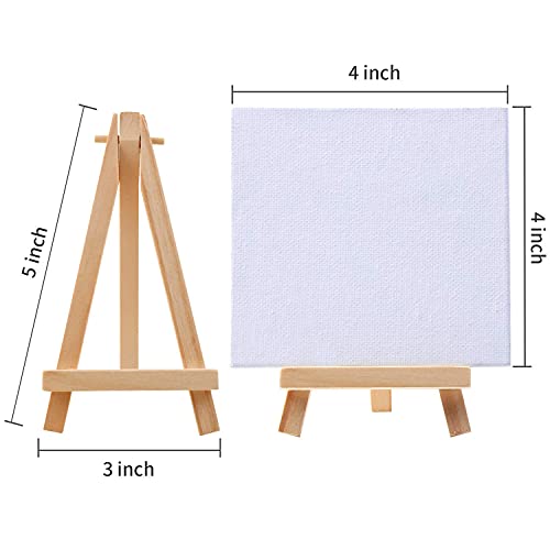 MEEDEN Mini Canvases with Easels, 12 Pack 4 x 4 Inch Mini Canvas Panels