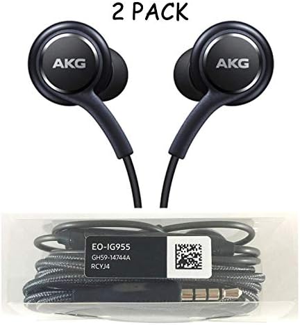 Earphones/Earbuds/Headphones 2 Pack Black Compatible Galaxy S9/S9+ S8/S8+ Note8 in-Ear Headphones Remote + Mic Hands-Free Earphones