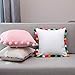 NSSONBEN White Pom Pom Pillow Covers - Soft Velvet Decorative Cushion Cases for Couch Home 16 x 16 Inch Set of 2 (White)