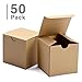 GSSUSA Small Gift Boxes 50-Pack 4x4x4 Brown Gift Boxes with Lids for Gifts, Crafting, Cupcake Boxes, Individual Cupcake Containers, Wedding Party Favor