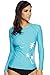 CharmLeaks Women Uv Sun Shirt Rash Guard Swimwear Long Sleeve Swim Shirt L Aqua
