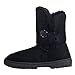 Womens Winter Snow Boots, Clpp'li Single Button Fully Fur Lined Waterproof boots
