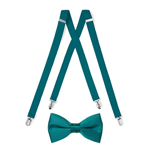 Teal Suspender & Bow Tie Set