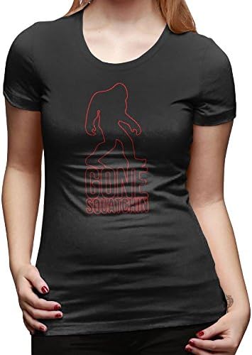 HDWO PODFR Black Funny Sasquatch Bigfoot Hunter Women's Short-Sleeve Workout Running Yoga Fitness Sports Tshirts