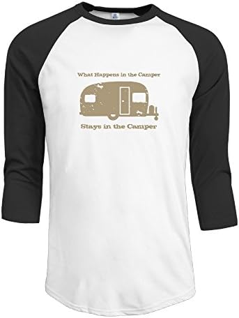 What Happens In The Camper Men 3/4 Sleeve Raglan Shirts Black
