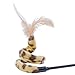 Cat Wand, PETBABA Interactive Feather Toy Teaser on Plastic Stick with Safe Colth Charmer for Fun Catcher Exercise to Drive Your Kitten Crazy in Leopard