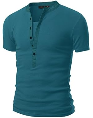 Mens Henley T-shirts with Short Sleeve
