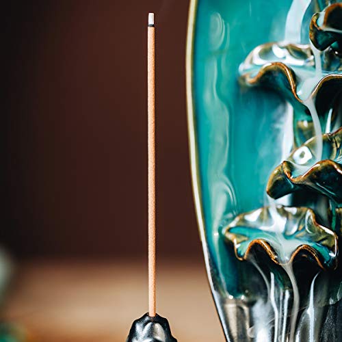 INONE Ceramic Backflow Incense Burner Waterfall Incense Holder, Free 120 pcs Incense Cones