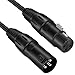 Moukey XLR Cables 50ft Microphone Cable, XLR Male to XLR Female Mic Speaker Cable, Black, 3 Pack