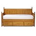 Casey II Wood Daybed with Ball Finials and Roll Out Trundle Drawer, Honey Maple Finish, Twin