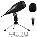 Moukey USB Microphone, Podcast Microphone with Anti-Skid Stand, Plug and Play, Retro Look, Condenser Microphone for Podcast/YouTube/Studio/Streaming/Recording/Game, Microphone for PC, Mac, Ipad