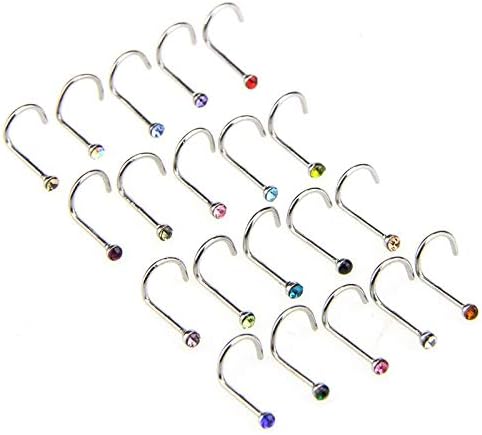 NXNFLQM Stainless Steel Nose Nail Hook Crochet Style Nose Ring