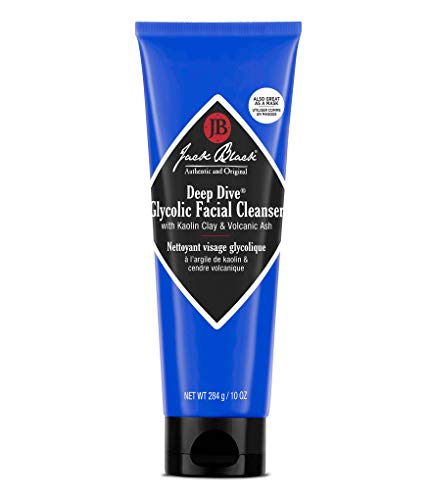 Jack Black - Deep Dive Glycolic Facial Cleanser, 10 fl oz - Clay-Based Cleanser, PureScience Formula, Facial Cleanser and Mask, Recommended for Normal, Dry, or Oily Skin, Glycolic acid