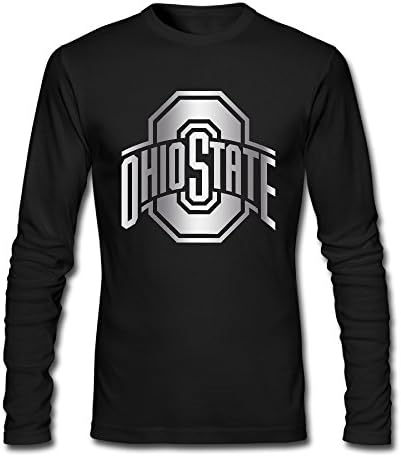 Men's Ohio State Buckeyes Platinum Logo Long Sleeves Tshirt Black
