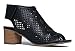 J. Adams Maddie Booties for Women - Peep Toe Low Block Heel Hook & Loop Strap