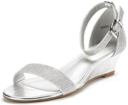 DREAM PAIRSWomen's Ingrid Ankle Strap Low Wedge Sandal