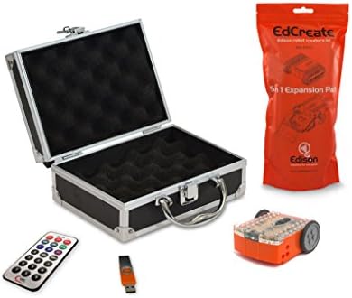 Contempo Views Edison Robot V2 Programmable Educational Bot STEM Coding Kit. Package Includes EdCreate, IR Remote, Carrying Case, USB with Software, Resources & Lesson Plans.