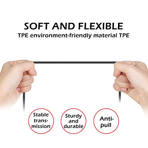 HAMSWAN Cable Charger 1M Micro USB Cable Soft Flexible Antifreeze Anti-pulls Tangle-free High Speed Sync and Charging Cable for Android Samsung HTC Nokia Sony and more (Black) - Thumbnail 2