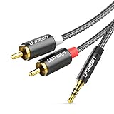 UGREEN 3.5mm to 2RCA Audio Auxiliary Stereo Y Splitter Nylon Braided Cable (6ft)